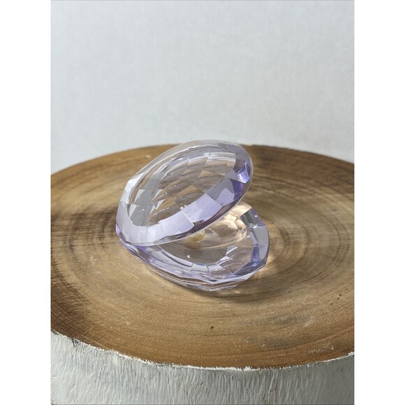 Simon Designs Purple Lavender Lilac Crystal Clam Oyster Shell Pearl Paperweight - Picture 4 of 9
